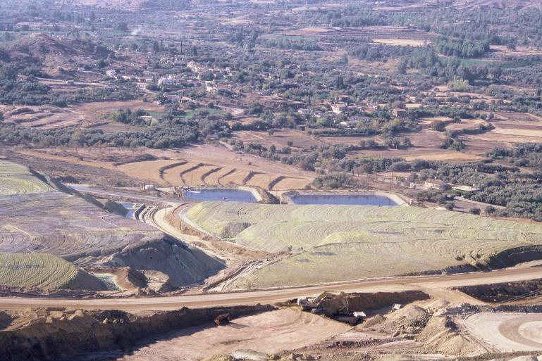 Heap Leaching areas with PLS and ILS ponds