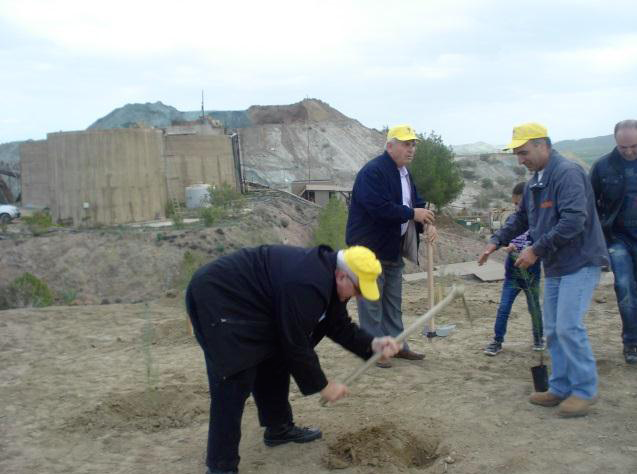 Tree plantation day at the mine